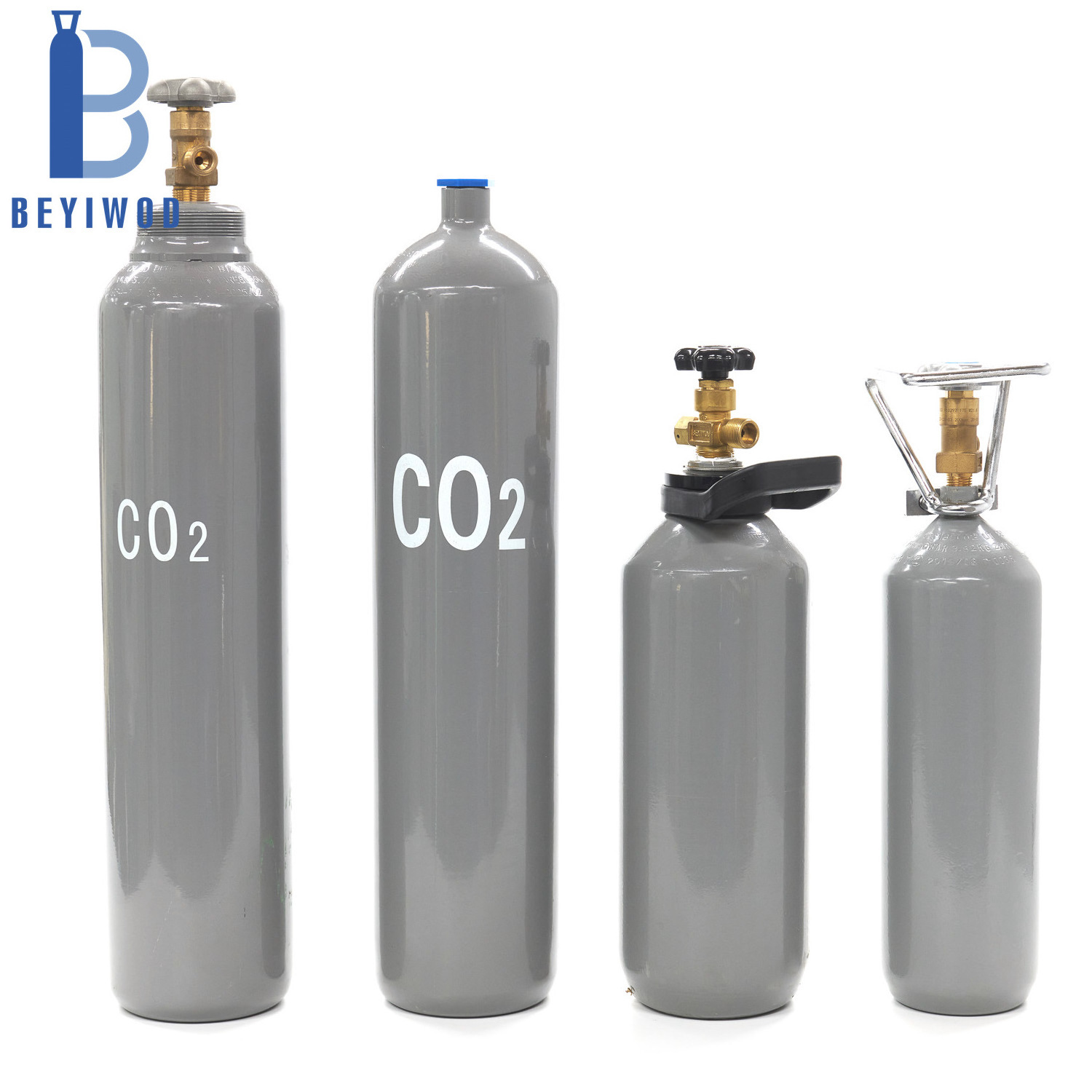 BEYIWOD 2L 5L 8L 10L 15L 20L 40L 50L 68L Steel Carbon Dioxide Bottle Co2 Gas Tank Cylinder for aquarium beverage fire extinguish