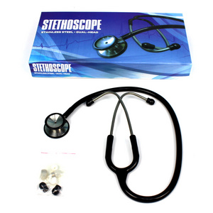 Wholesale High Quality Premium Dual Head Black Precordial Id Tag Medical Nurse Stethoscope