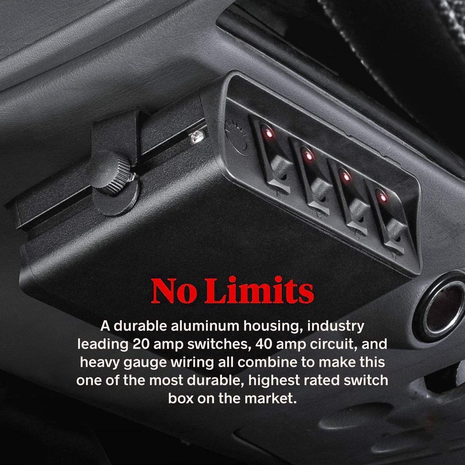 4 Gang Rocker Switch Panel Waterproof 12V-24V Car Control Aluminum Vehicle Box For Campers SUV