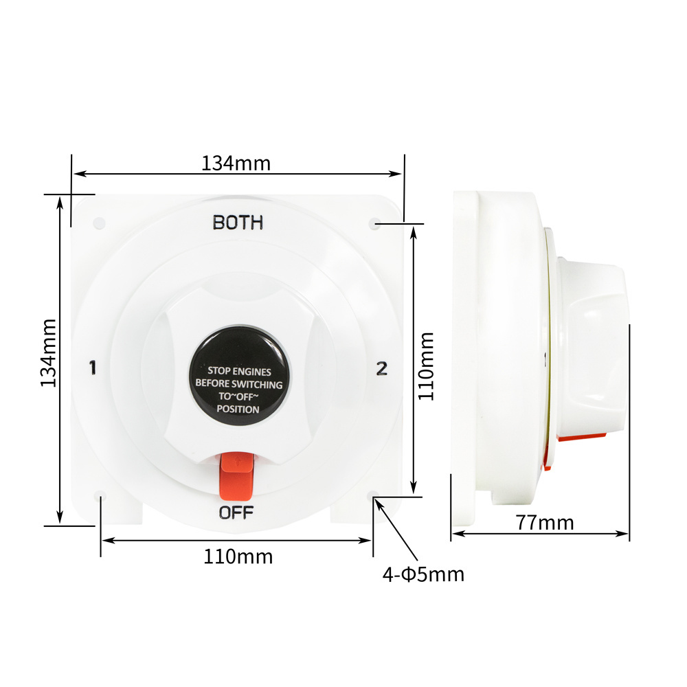 275A 12-48 V Battery Power Cut Master Switch 1-2-Both-Off Disconnect Isolator For Car RV