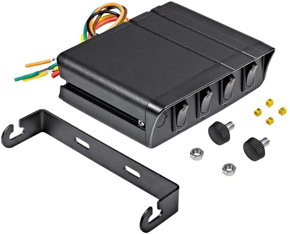 4 Gang Rocker Switch Panel Waterproof 12V-24V Car Control Aluminum Vehicle Box For Campers SUV