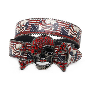 New Arrival Skull Glitter Bb Simon Belt Crystal Diamond Waist Belt Punk Fashion Personality Men's Pant Belt