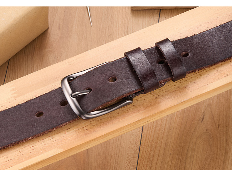 Custom Brand Top Grain Leather Belt Men High-grade Fashion Pin Buckle Genuine Leather Belt