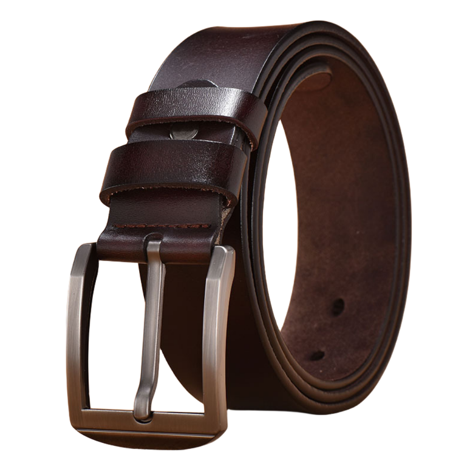 Genuine Leather Men's Pin Buckle Belt Factory Directly Supply High Quality Cow Hide Belt For Men