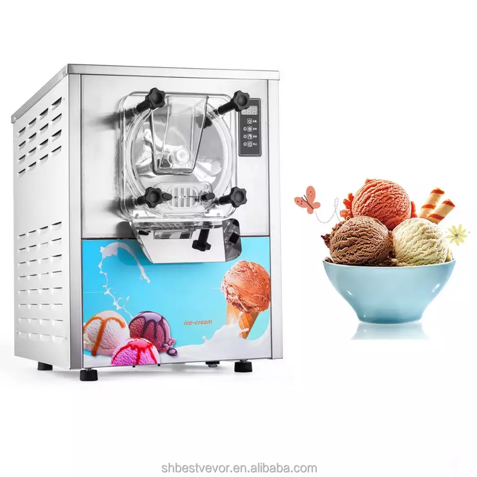 Commercial Automatic Soft Ice Cream Machine 2200W Yogurt Serve Maker 3 Flavors 28L/H Capacity Bakery Use Vegetables Made