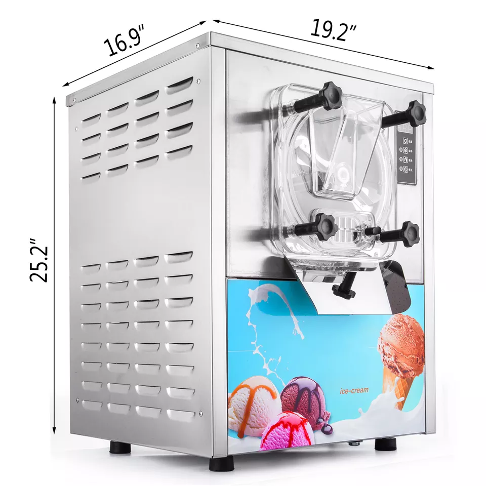 Commercial Automatic Soft Ice Cream Machine 2200W Yogurt Serve Maker 3 Flavors 28L/H Capacity Bakery Use Vegetables Made