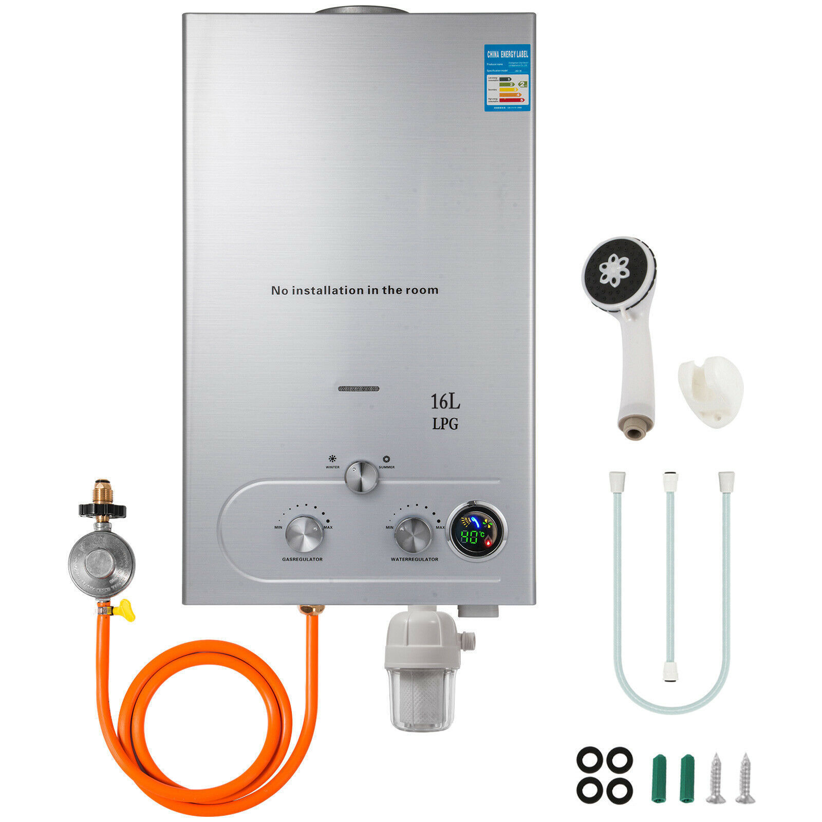 16L Hot Water Heater 4.3GPM Propane Gas Tankless On-demand Instant Boiler