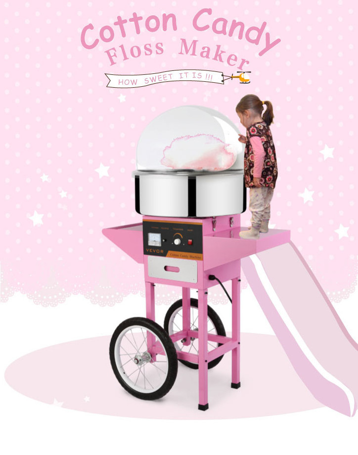 On Sale Commercial candy floss machine Pink Cotton Candyfloss Sugar Maker cotton candy machine