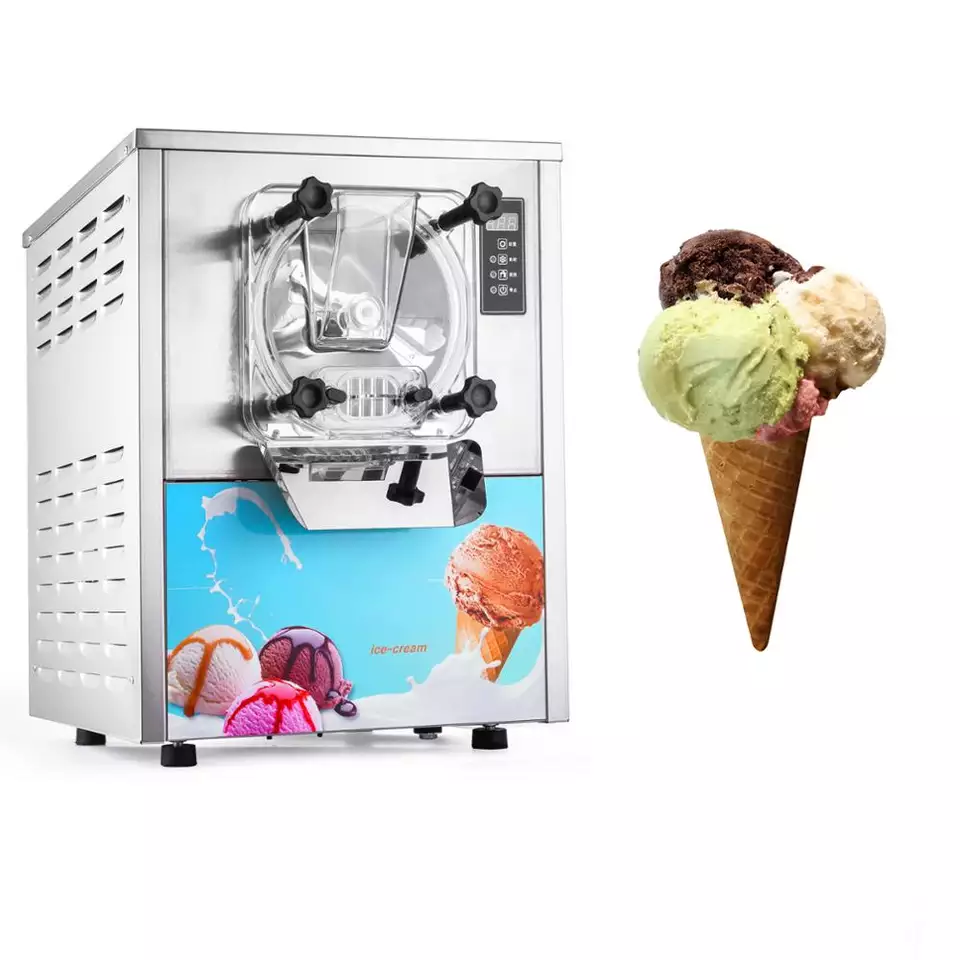 Commercial Automatic Soft Ice Cream Machine 2200W Yogurt Serve Maker 3 Flavors 28L/H Capacity Bakery Use Vegetables Made