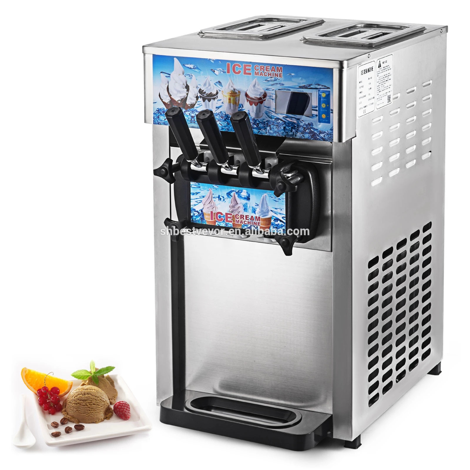 Best Selling Ice Cream freezer Machine 3-flavor Yogurt Maker 18L/H LCD Display new soft ice cream machine