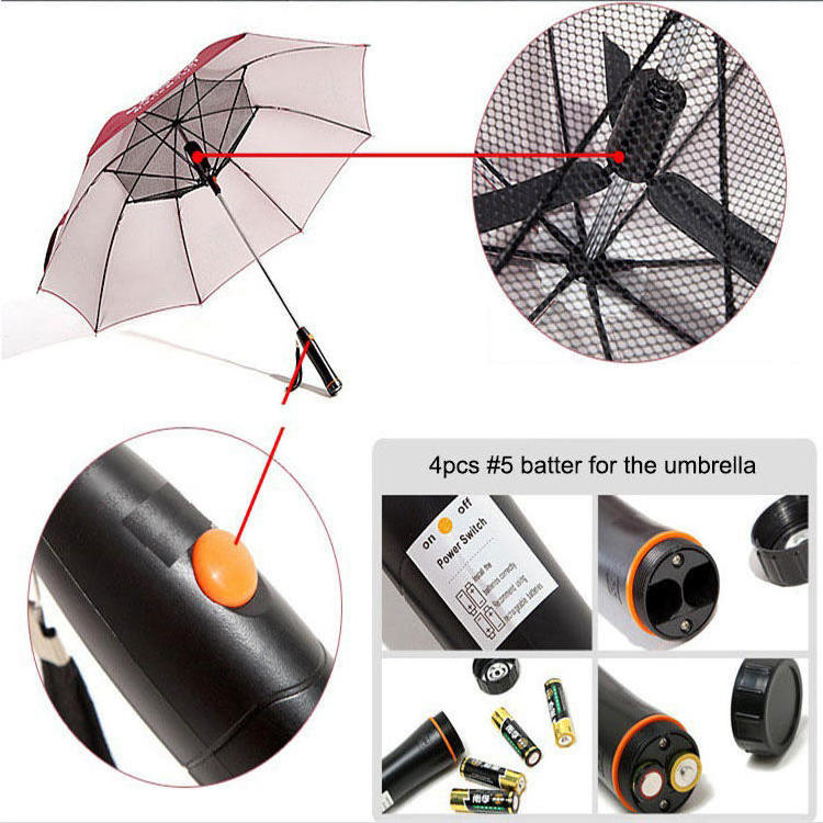 promotional Umbrella With Fan And Magic Bottle Water Spray Fan Umbrella With Water