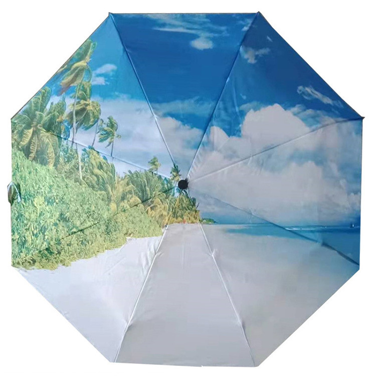 China automatic open windproof full printing men's white logo custom printed golf umbrella