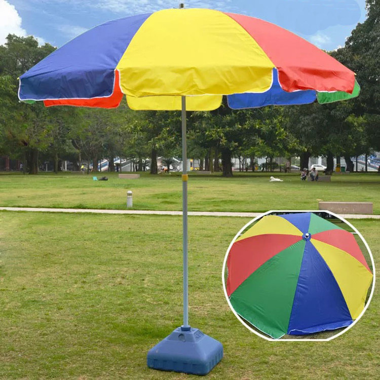 Beach Umbrella UV Protection Portable Wind Beach Umbrella Telescoping Pole Adjustable Sand Umbrella without Base