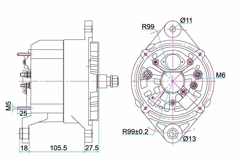 Auto Alternator for 24V/80A VOLVO B12 FH12 FH16 6033GB3021 1516407R 1516644R 19070062 LRA02470 LRA02501 LRA2470 LRA2501 2541624A