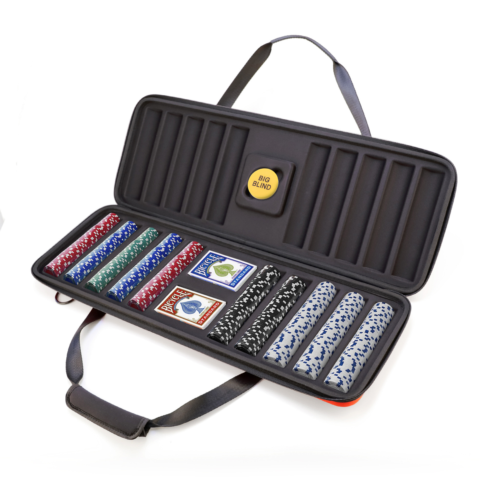 Professional Game Custom EVA Tray Casino 500 Chips Poker Case Bag