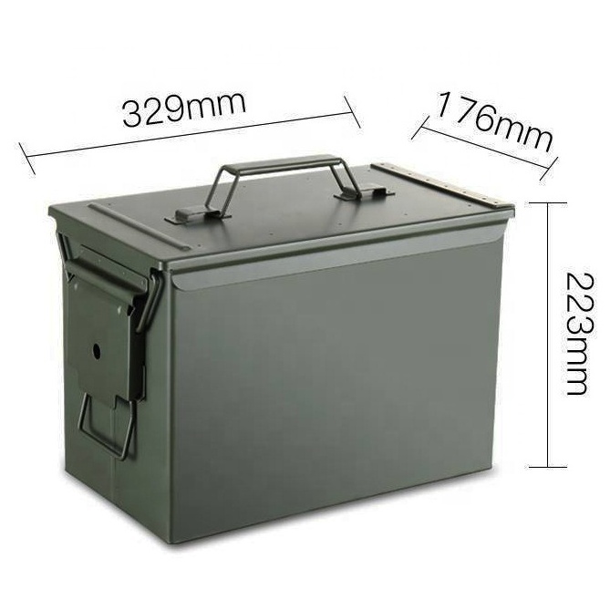 Custom M2A1 50 cal Storage Safe 9mm Ammo Metal Steel Box Can Container