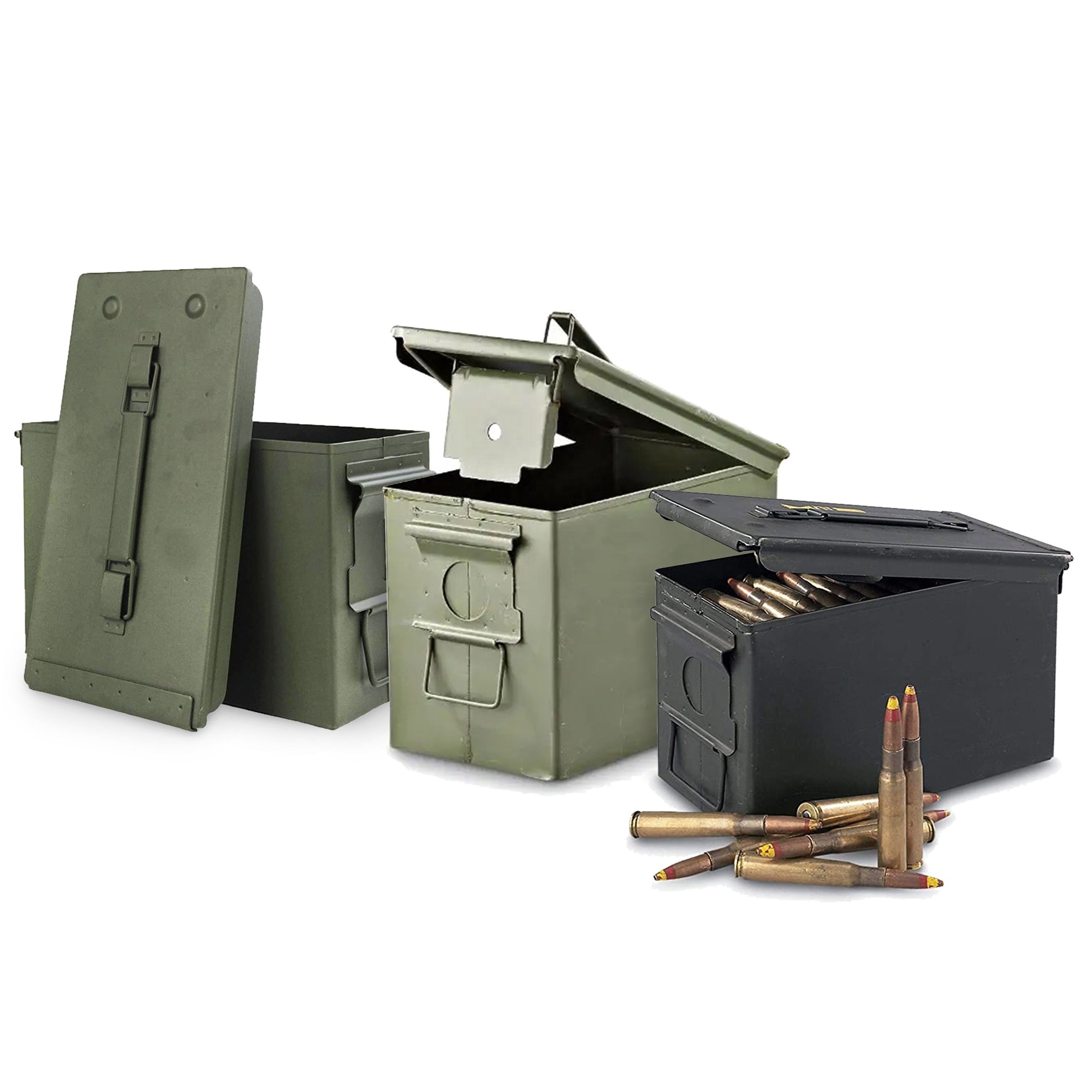 Custom M2A1 50 cal Storage Safe 9mm Ammo Metal Steel Box Can Container