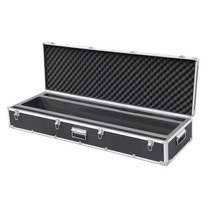 Factory Waterproof High Quality Black Aluminum Tool Long Case with Foam Lockable Box Safety Case