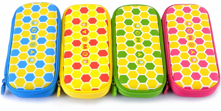 Calculator Pencil case, Double sided Kids Plastic Pencil Case with Compartments