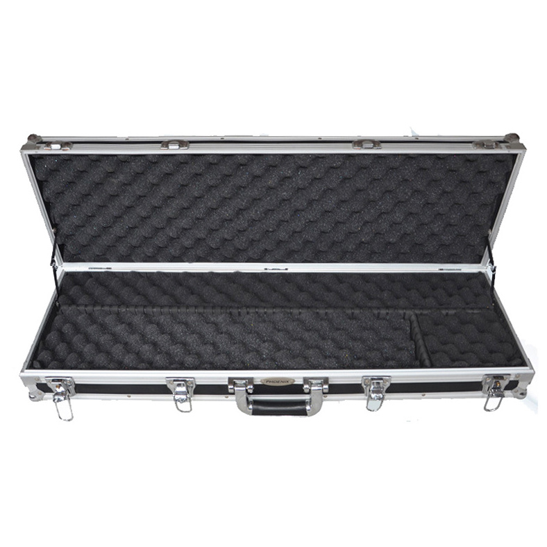 Factory Waterproof High Quality Black Aluminum Tool Long Case with Foam Lockable Box Safety Case