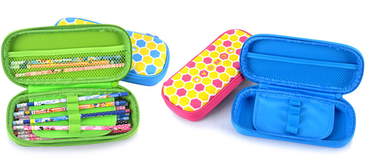 Calculator Pencil case, Double sided Kids Plastic Pencil Case with Compartments