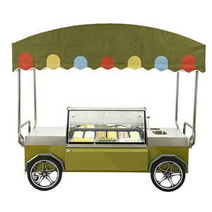 italian vintage beach electric mobile food ice cream slush cart with wheels