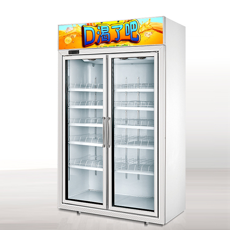 vertical commercial corner beverage refrigerated showcase display cabinet Chain supermarket freezer