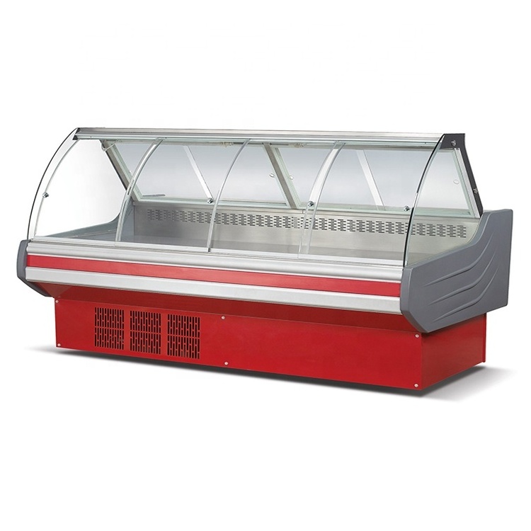 portable large supermarket open top display ice meat dip freezer for shop Cooked food cabinet