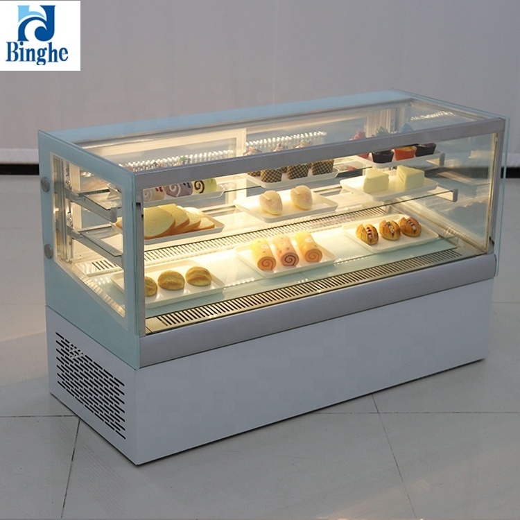 wholesale chocolate display case bakery display counter multi deck chiller refrigerated cake display cabinet