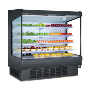 Sliding doors Air curtain refrigerator display freezer for supermarket