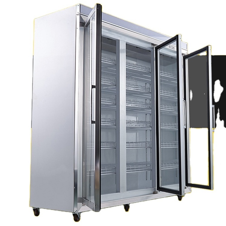 vertical commercial corner beverage refrigerated showcase display cabinet Chain supermarket freezer