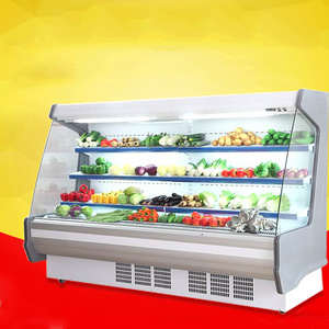 open fridge vegetables fruit used supermarket refrigerator and display freezer