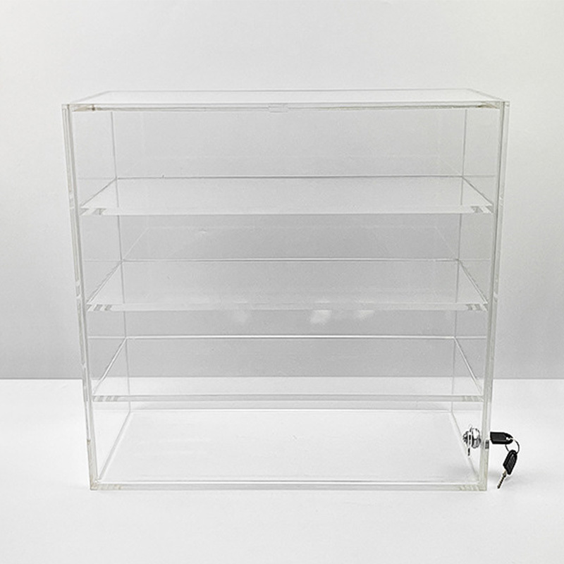 Custom Logo acrylic display cabinet Organizer multi-layer Clear transparent acrylic Storage display Case with lock