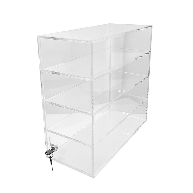 Custom Logo acrylic display cabinet Organizer multi-layer Clear transparent acrylic Storage display Case with lock