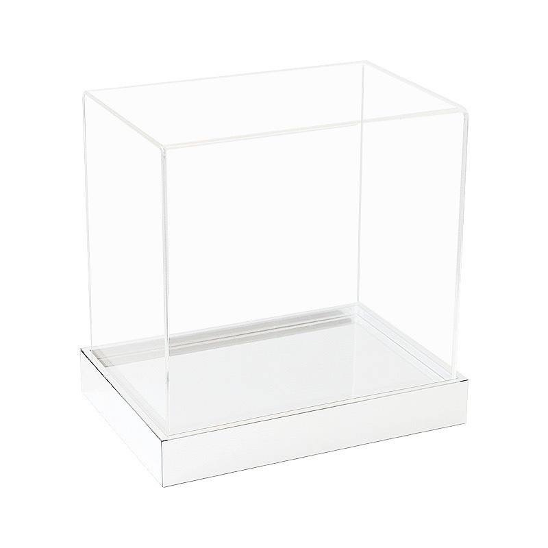 Custom Countertop Plexiglass Acrylic Display Case Display Figures Dolls Clear Display Cube Acrylic Boxes with Thick Base