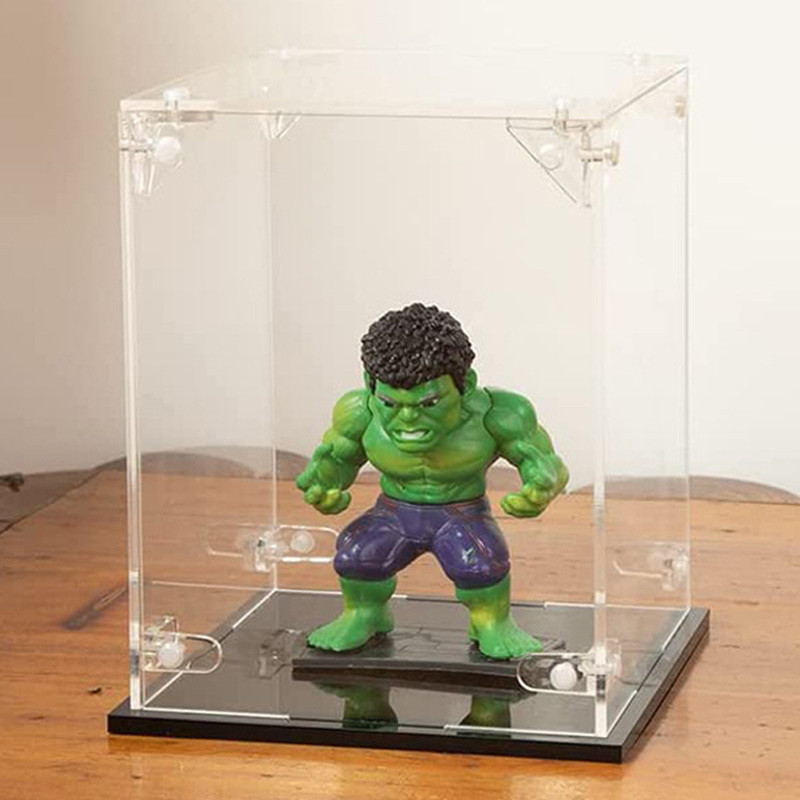 Acrylic Factory Custom Clear Display Box Assemble dustproof Acrylic Display Case for Collection, Lego, Figure, Model, Doll