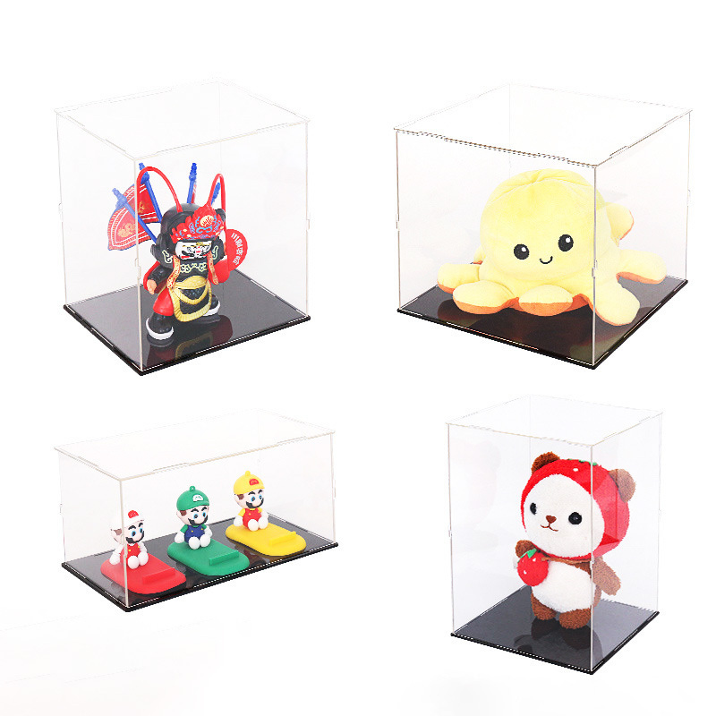 High Quality Custom Plexiglass Assemble Clear Acrylic Rectangle Display Gift Box With Bottom Acrylic Base