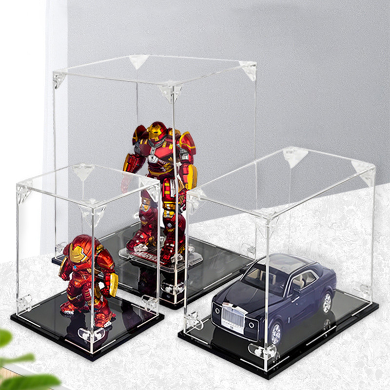 Acrylic Factory Custom Clear Display Box Assemble dustproof Acrylic Display Case for Collection, Lego, Figure, Model, Doll