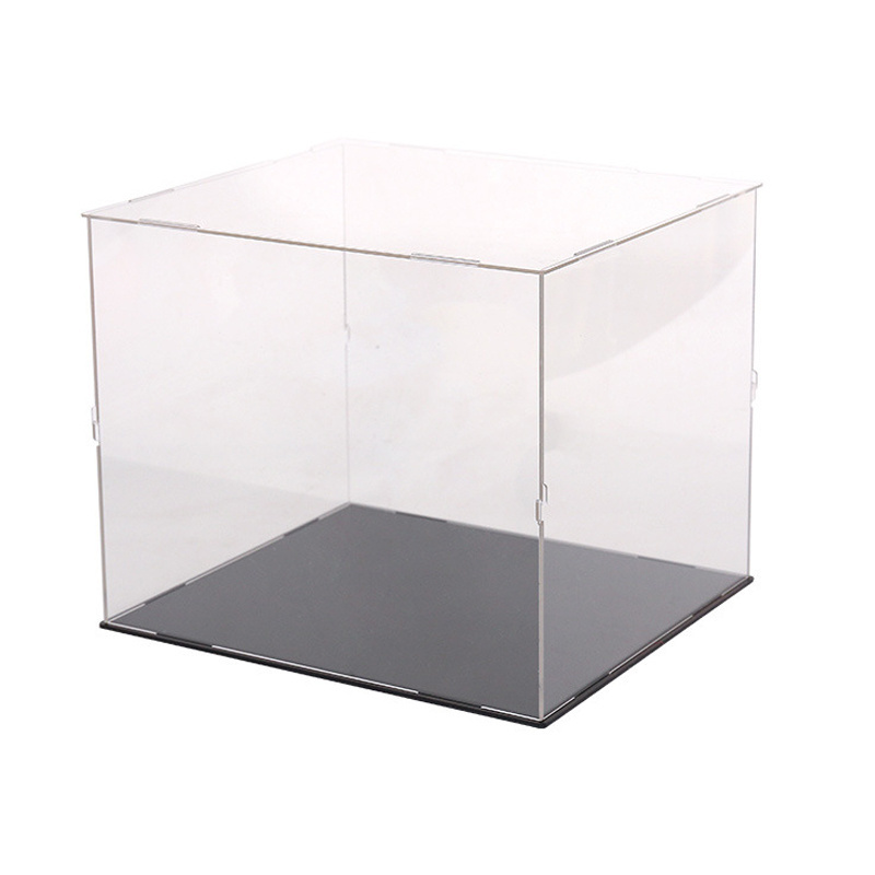 High Quality Custom Plexiglass Assemble Clear Acrylic Rectangle Display Gift Box With Bottom Acrylic Base