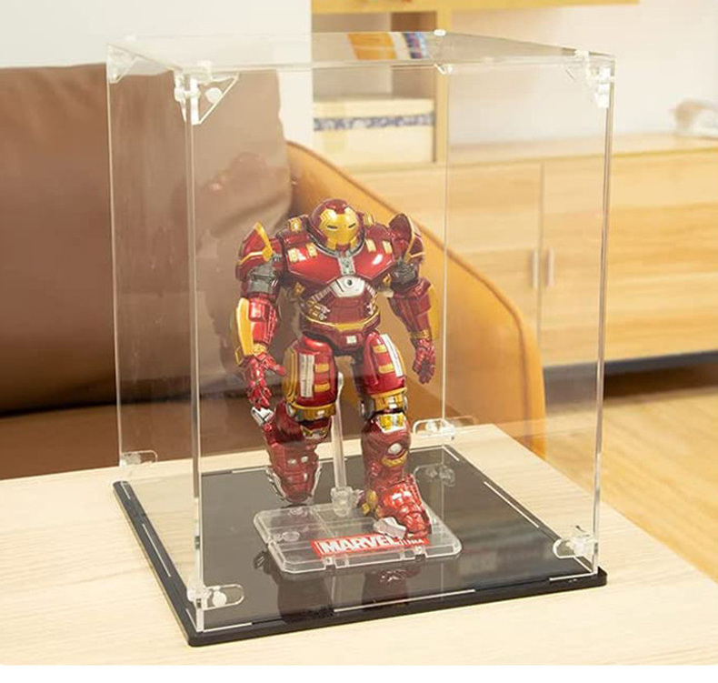 Acrylic Factory Custom Clear Display Box Assemble dustproof Acrylic Display Case for Collection, Lego, Figure, Model, Doll