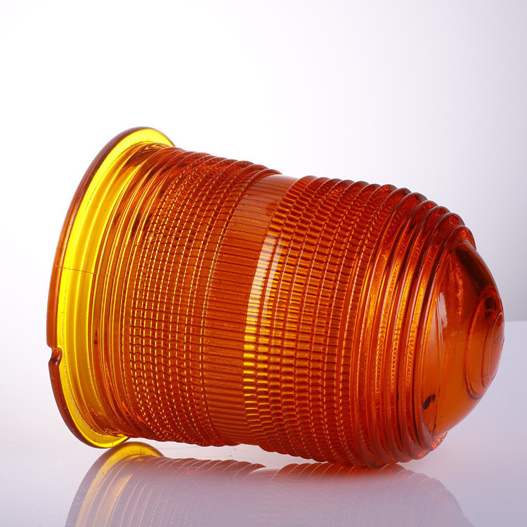 Glass Dome Cover Orange Color Industrial Traffic Light Glass Led Wall Lamp Shade Street Lamp Cover