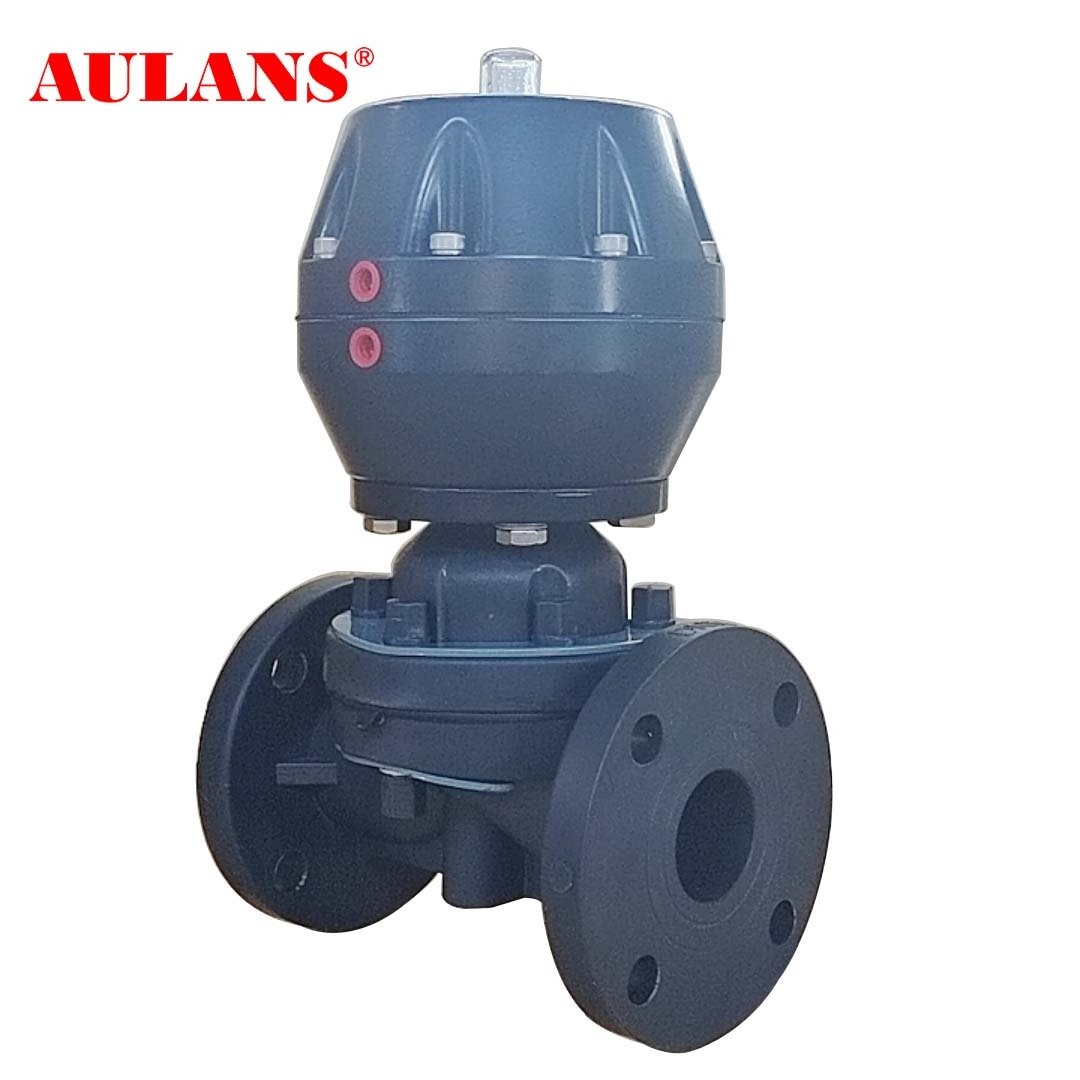 PPH PVDF Control Valve Pneumatic UPVC Double Driven Diaphragm Valve With Thread Flange Connection Type