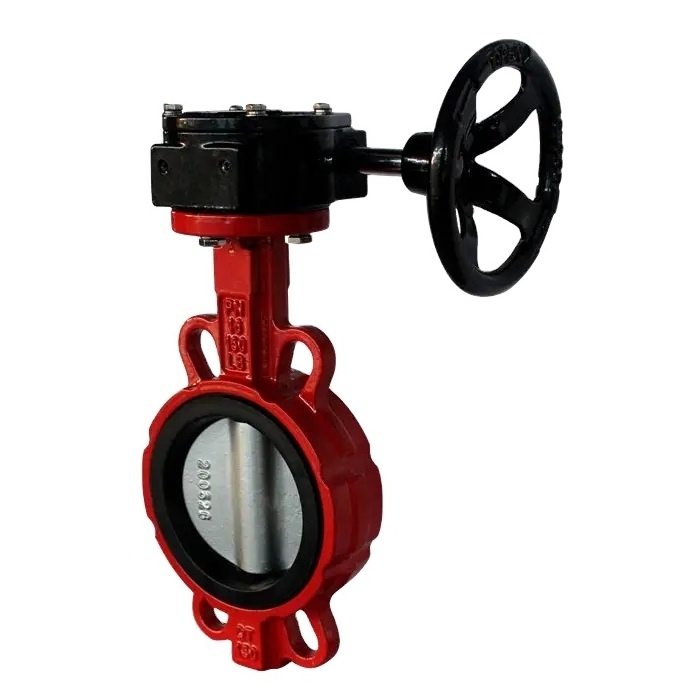 Ductile Cast Iron Wafer Style Butterfly Valves with Gear Operator