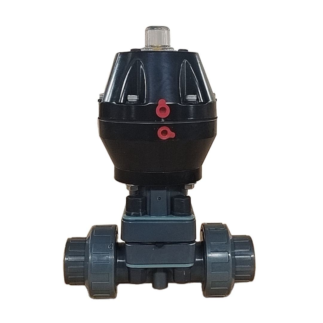 PPH PVDF Control Valve Pneumatic UPVC Double Driven Diaphragm Valve With Thread Flange Connection Type