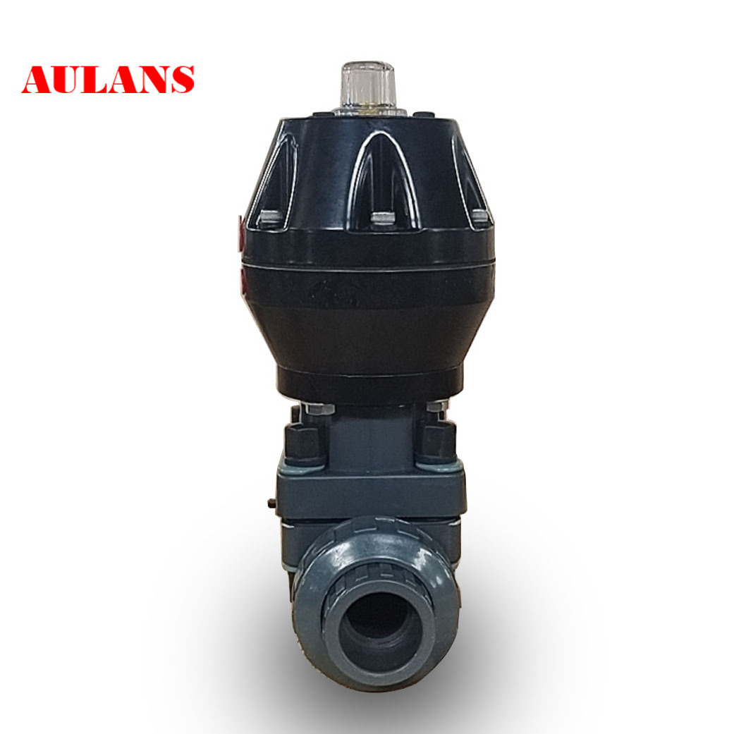 PPH PVDF Control Valve Pneumatic UPVC Double Driven Diaphragm Valve With Thread Flange Connection Type