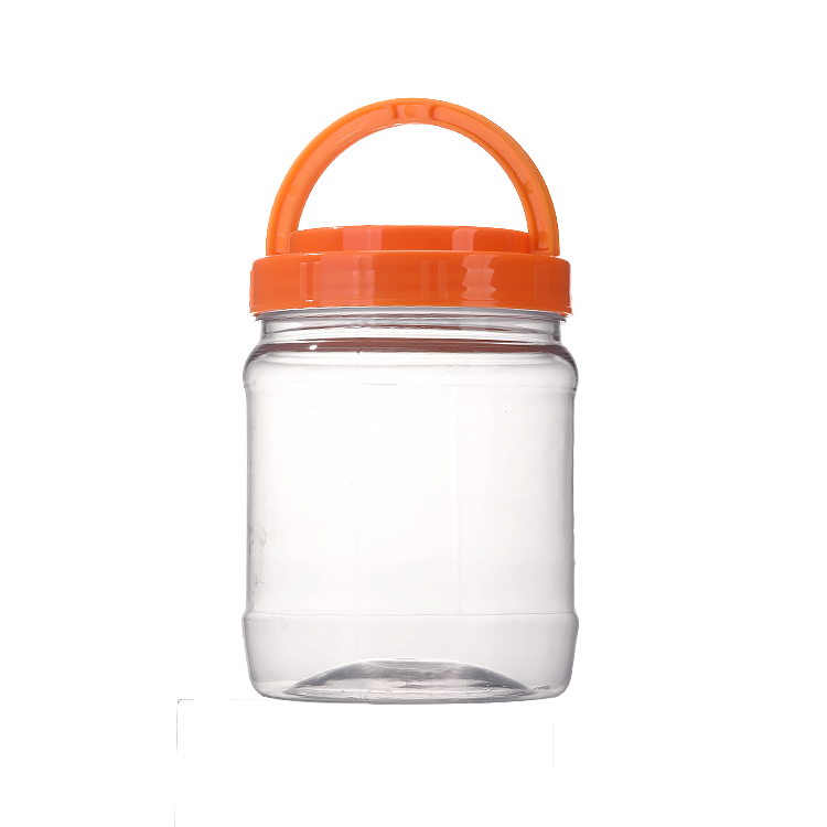 Food Grade Clear 1000ml 750ml 500ml Pet Cookie Jar Plastic Jar For Candy Peanut Butter Honey Jams Jar