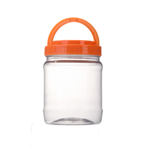 Food Grade Clear 1000ml 750ml 500ml Pet Cookie Jar Plastic Jar For Candy Peanut Butter Honey Jams Jar