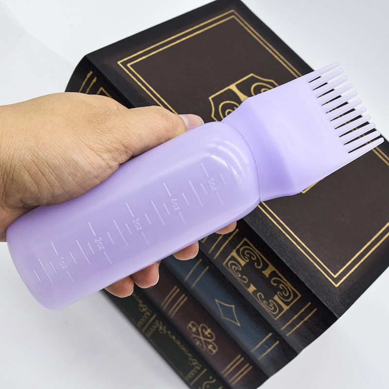 Wholesale 160ml empty Soft Squeezable Plastic Beauty Salon Hair Comb bottle And Hair Dye Oil Applicator brush Bottle with Comb