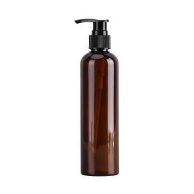 High Quality Amber  8oz 250ml shampoo round bottle with Disc Cap and Seals