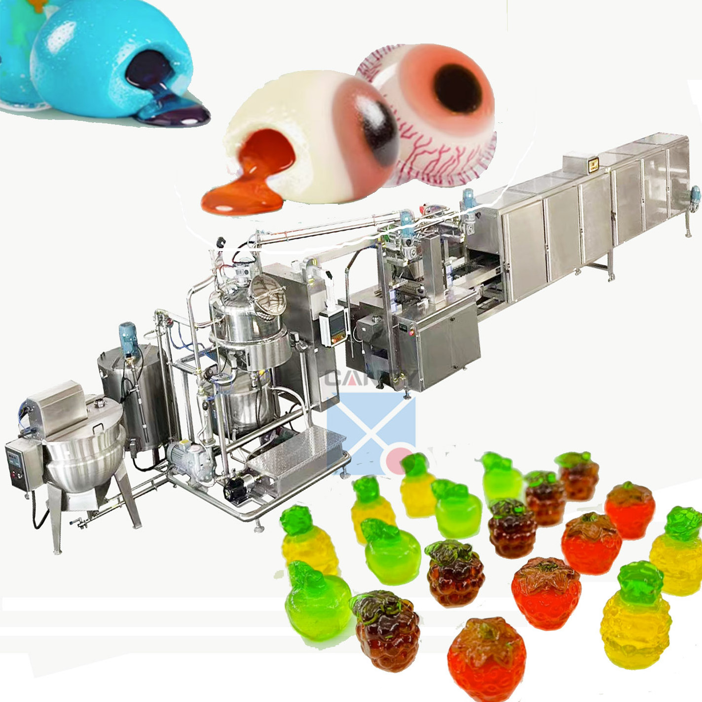 Real Factory Cheap price with engineer installation eyes ball gummy Line center filling gummy making Machine